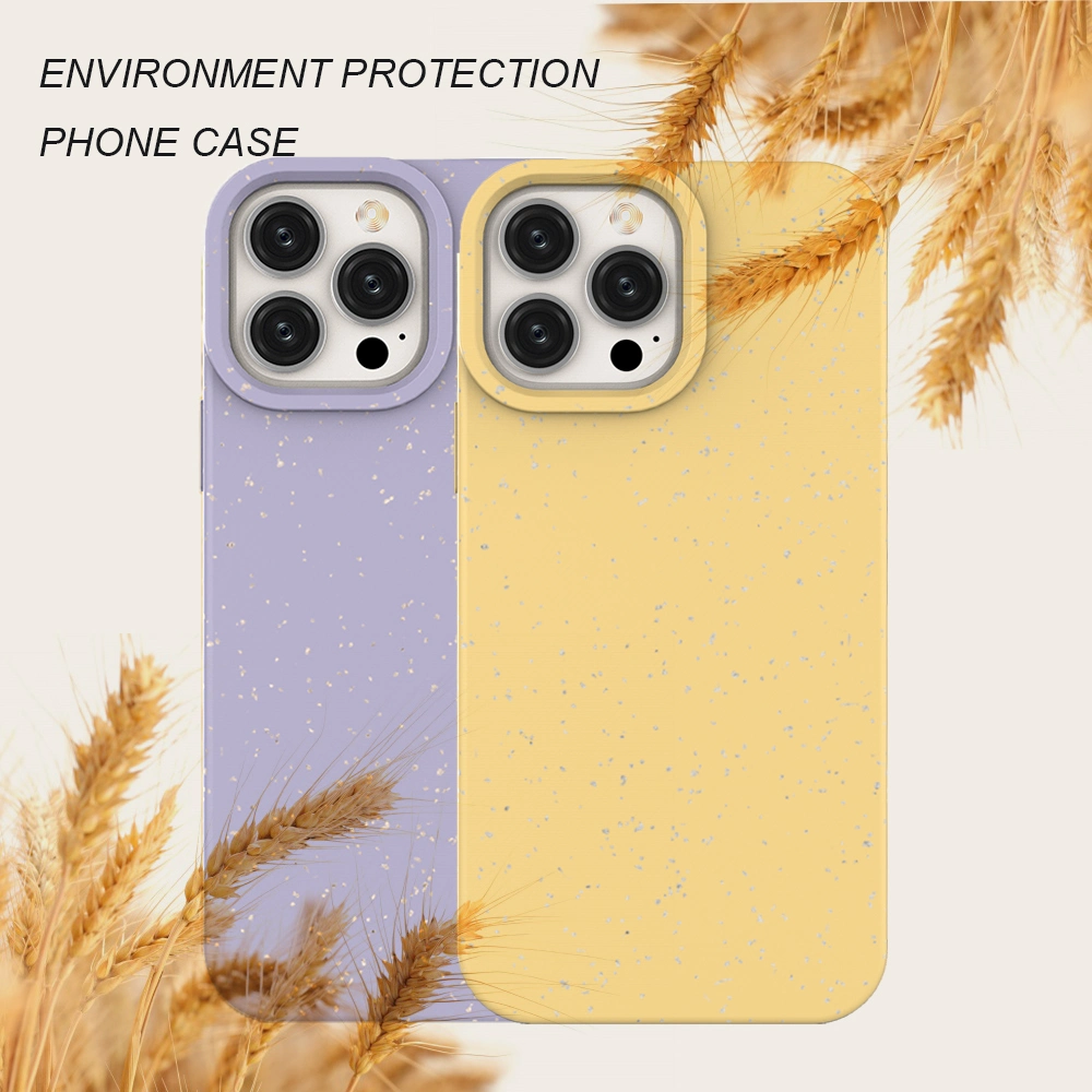 Wheat Straw Fiber 100% Degradable Eco- Friendly Environment Clean Biodegradable Color Phone Case for iPhone 13