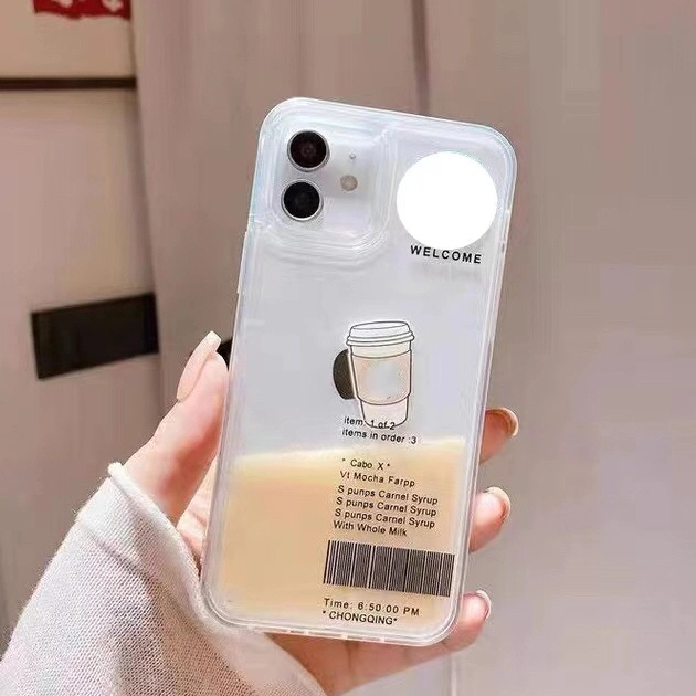 Liquid Quicksand Phone Case for Apple 13/Promax Vanilla Mocha Color iPhone11 Creative Coffee 7-13PRO Max