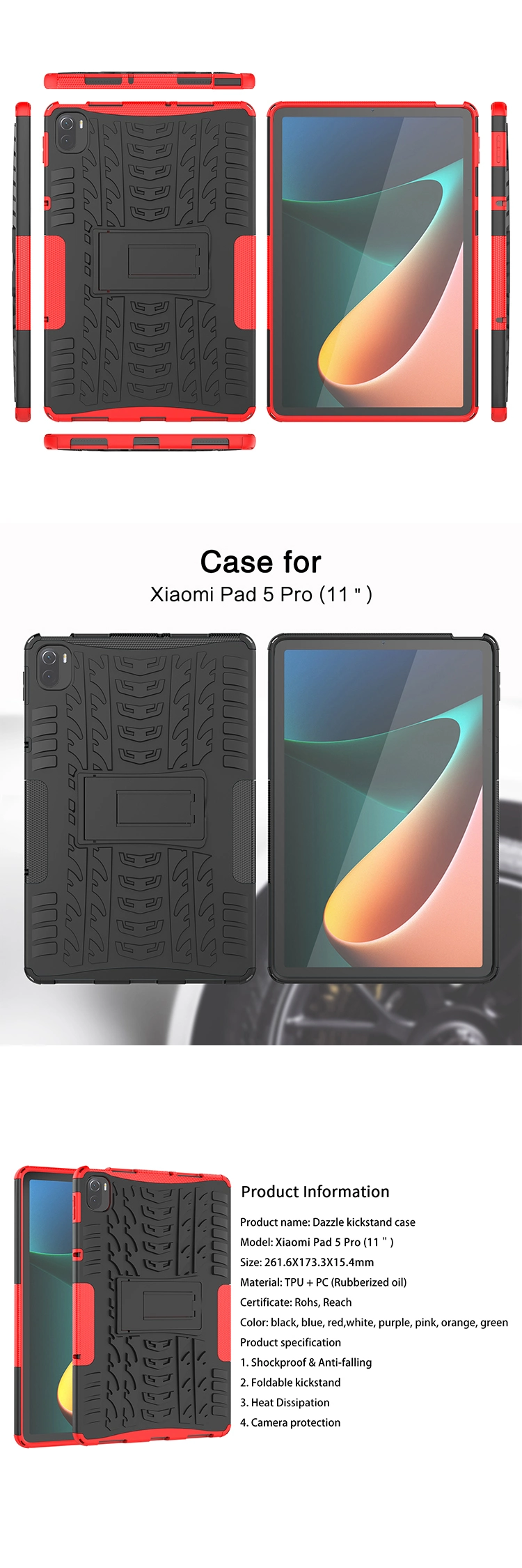 New Tire Pattern Design Tablet Case Shockproof with Bracket Case for Xiaomi Mi Pad 5/Mi Pad 5 PRO 11 Inch