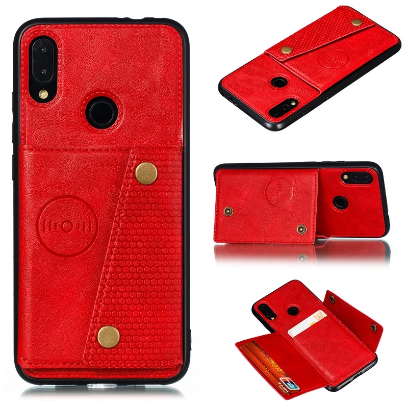 Retro Leather TPU+PC 2 in 1 Wallet Card Slot Phone Case for Xiaomi Redmi Note 7