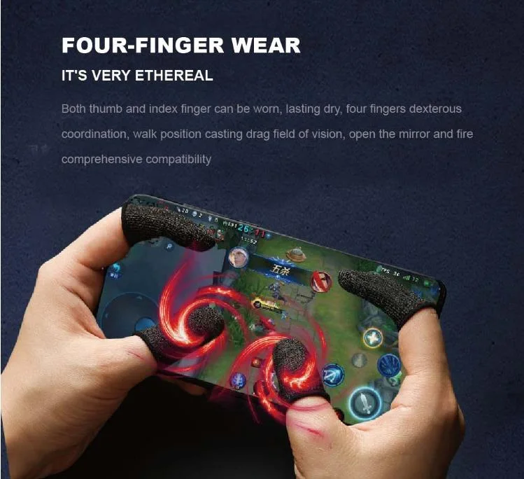 Breathable Sweat-Proof Phone Gaming Gloves Anti-Sweat Fingertips Touch Screen Finger Sleeves