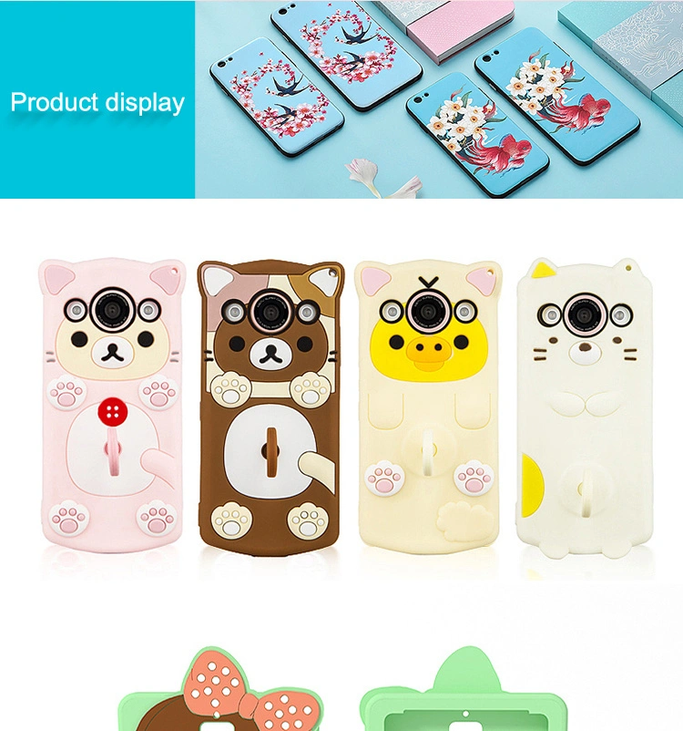 Free Sample Custom Silicone Waterproof 3D Sublimation Printed Cartoon Mobile Phone Cover Pouch Anti-Slip Shock Absorbent Cell Phone Accessories Case