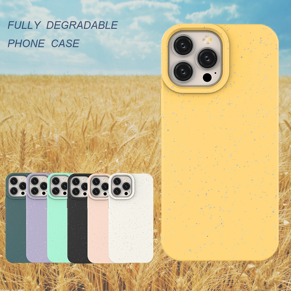 Wheat Straw Fiber 100% Degradable Eco- Friendly Environment Clean Biodegradable Color Phone Case for iPhone 13