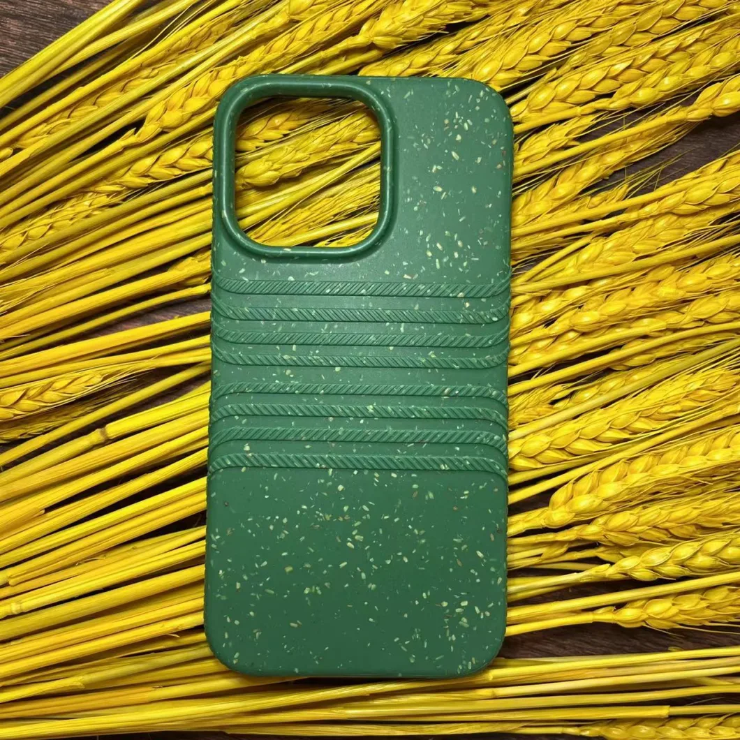 Eco-Friendly Degradable Mobile Phone Case for iPhone 12/13/14 PRO Max Wheat Straws Biodegradable Phone Case Cover