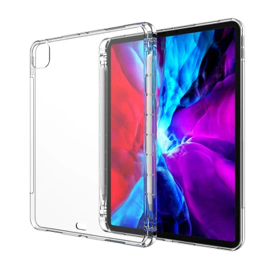 Antichoc avec porte-crayon étui pour tablette en TPU souple transparent pour iPad PRO 11 pouces 2022 4e génération 3e/2e/1ère génération