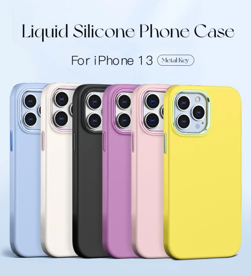 Vente en gros étui de téléphone en silicone liquide réel pour iPhone 14 13 12 11 PRO Max étui en silicone de luxe bleu