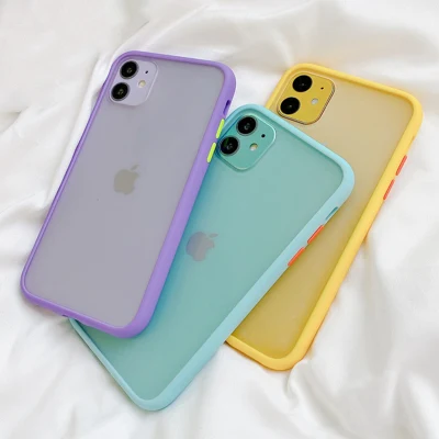 Coque de téléphone pare-chocs mat Simple menthe pour iPhone 11 PRO Xr X Xs Max Se 6s Plus housse de protection transparente en Silicone TPU souple antichoc