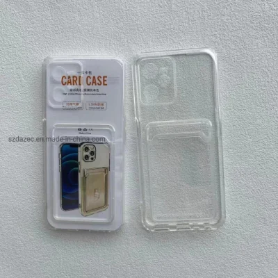 Conception en TPU transparent avec étui pour carte pour iPhone12/13/14/Samsung Mobile Phone Case