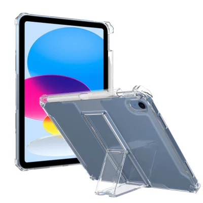 Transparent Acrylique PC Kickstand Flexible TPU Tablet Cover Case pour iPad Air 4/5 10.9 Pouces 2020 2022