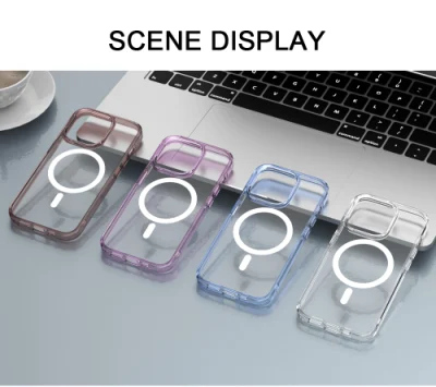 Coque magnétique de qualité supérieure pour iPhone 14 compatible avec le chargement sans fil Magsafe, coque de téléphone transparente antichoc, dos transparent anti-rayures, coque de téléphone portable,