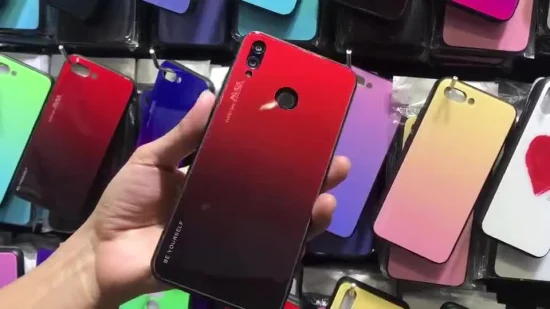 Nouveau manchon de protection à bord souple en TPU créatif en verre dégradé pour téléphone portable Huawei