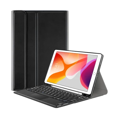 pour iPad 10.2 Étui clavier Bluetooth avec porte-crayon Touchpad Track Pad Tablet Case Fournisseur d'usine